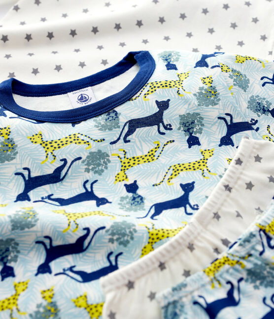 Lot de 2 pyjamas imprimés étoiles et panthères petit garçon en coton variante 1