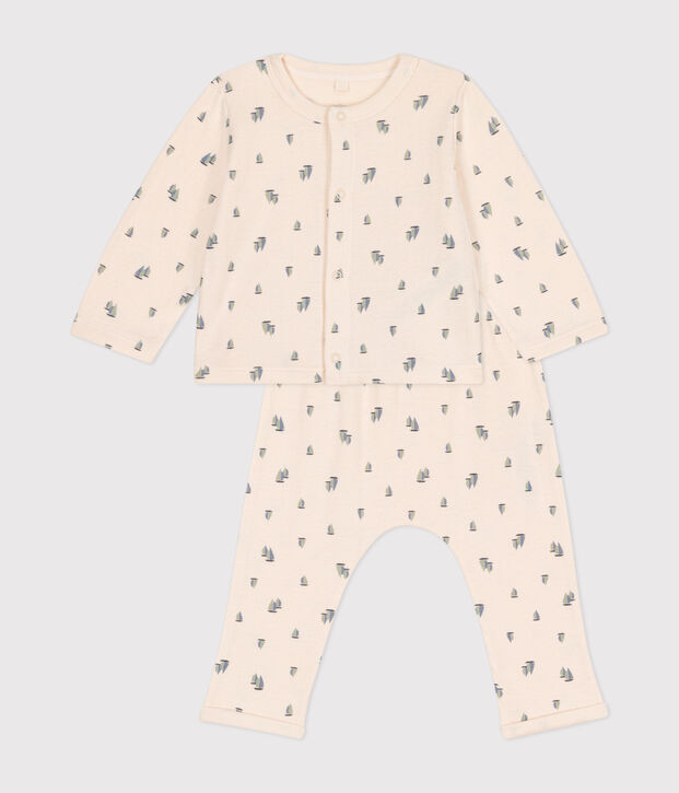Tweedelig babysetje van tubic ecru/multicouleur