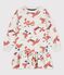Meisjesjurk met lange mouwen in molton beige MONTELIMAR/wit MULTICO