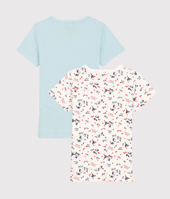 Set van 2 meisjes t-shirts met korte mouwen en Parijs print van biologisch katoen variante 1