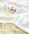 Meisjespyjama met bloemen van opgeruwde bouclébadstof geel OCRE/wit MARSHMALLOW