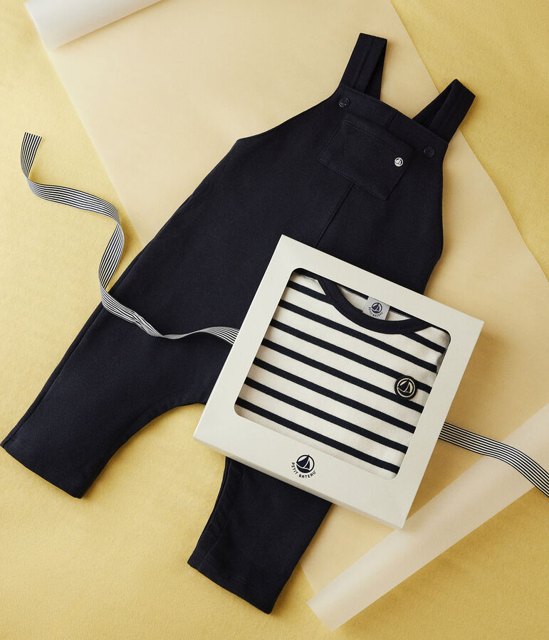 Ensemble salopette et marini&egrave;re en jersey &eacute;pais b&eacute;b&eacute; multicouleur