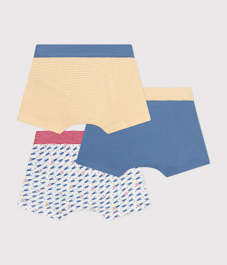 Setje met 3 katoenen boxershorts met raketmotiefje voor kinderen multicouleur