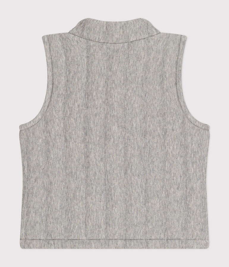 Gilet sans manche en tubique b&eacute;b&eacute; gris