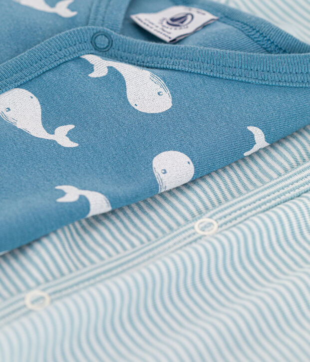 Lot de 2 dors bien ray&eacute; et baleines en coton multicouleur