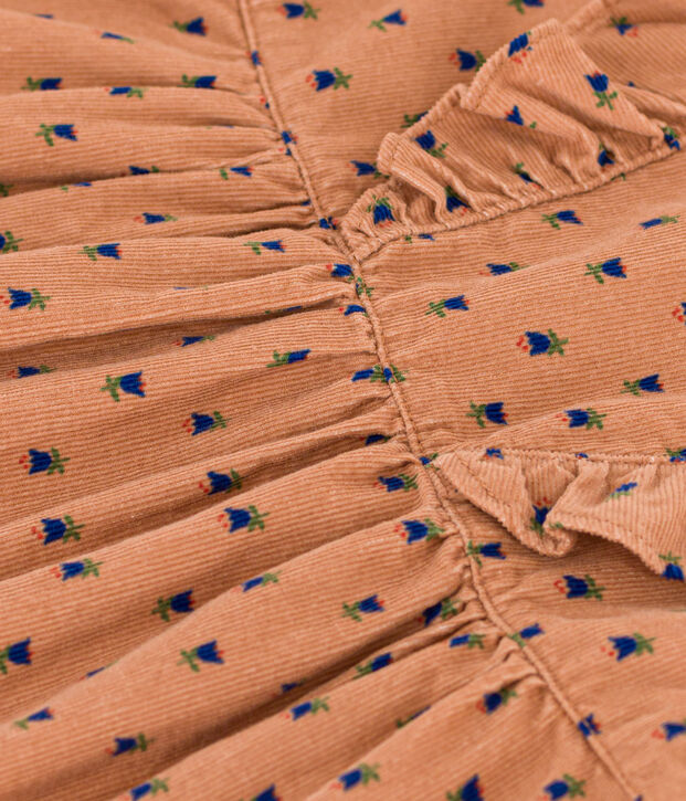 Babyjurkje met lange mouwen van fluweel roze/multicouleur