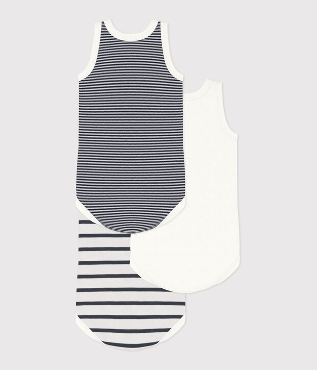 Set van 3 mouwloze body's voor baby's multicouleur