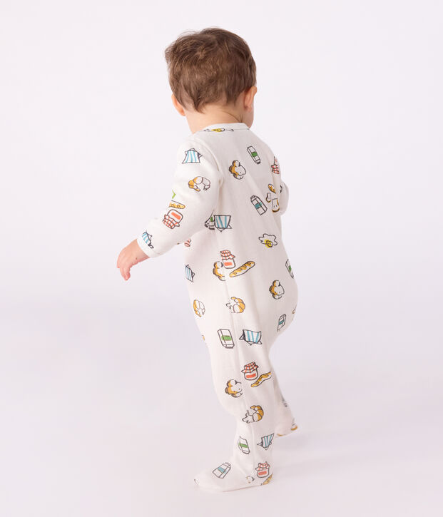 Babypyjama in tubic met print wit/multicouleur