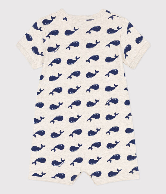 Kort katoenen pakje met walvissenprint voor baby's beige MONTELIMAR/blauw MEDIEVAL
