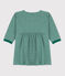 Jurk met lange mouwen in tubic met milleraies-strepen voor baby's EVERGREEN/ FUMEE