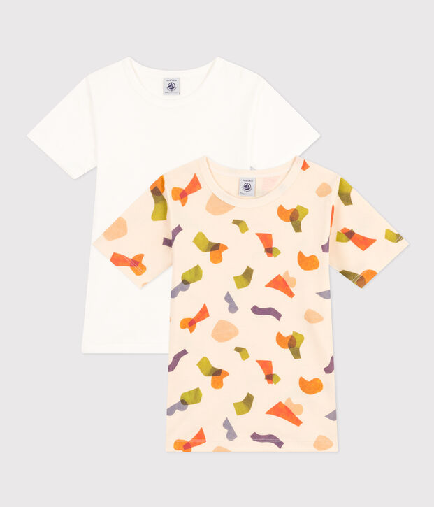 Lot de 2 tee-shirts &agrave; manches courtes en coton enfant multicouleur