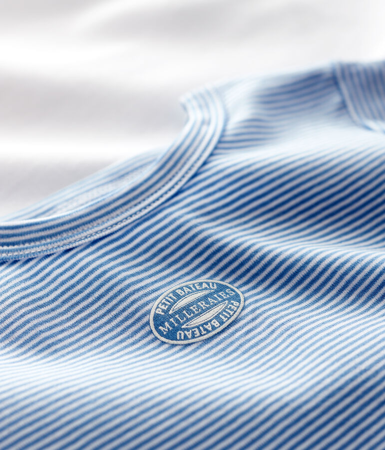 Set van 2 blauwe T-shirts van biologisch katoen met korte mouwen voor kleine jongens multicouleur