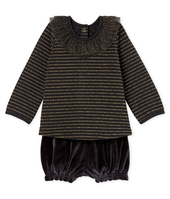 Set van 2 items babymeisje zwart NOIR/wit MULTICO