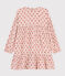 Robe manches longues en gaze de coton fleurie enfant fille rose SALINE/blanc MULTICO