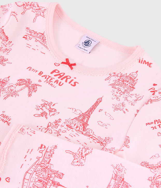 Toile de Jouy Paris pyjama van katoen voor meisjes roze/roze