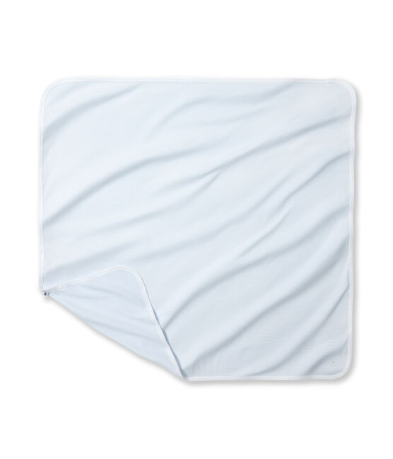 Drap bébé rayé milleraies bleu FRAICHEUR/blanc ECUME