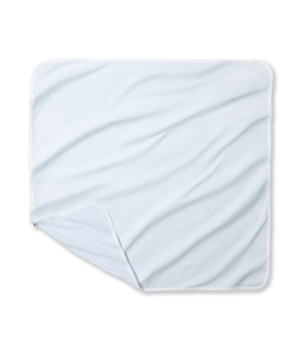 Drap b&eacute;b&eacute; ray&eacute; milleraies bleu/blanc
