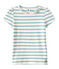 Marinegestreept meisjes-T-shirt wit MARSHMALLOW/blauw MIMI