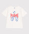 Katoenen T-shirt met korte mouwen en print voor kinderen wit MARSHMALLOW