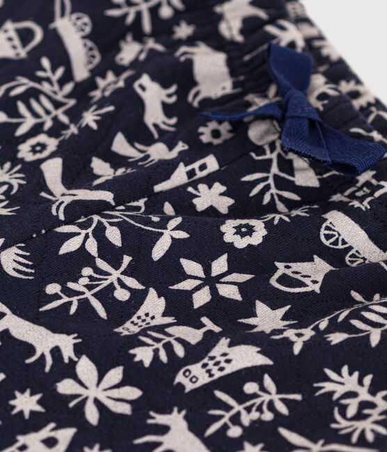 Broek in doorgestikt tubic met print voor baby's blauw SMOKING/ AVALANCHE