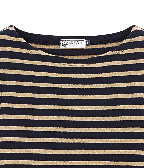 iconisch marinetruitje voor dames blauw SMOKING/bruin BRINDILLE BRILLANT