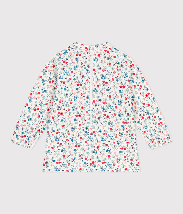 Tee-shirt anti UV b&eacute;b&eacute;, imprim&eacute; fleuri blanc/multicouleur