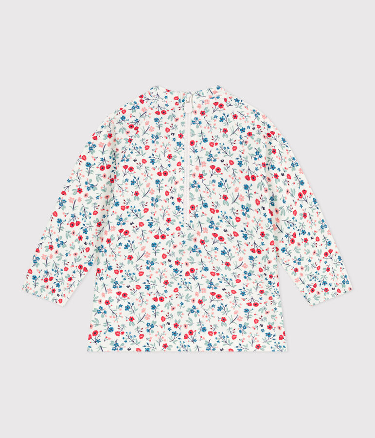 T-shirt anti UV b&eacute;b&eacute;, imprim&eacute; fleuri blanc/multicouleur
