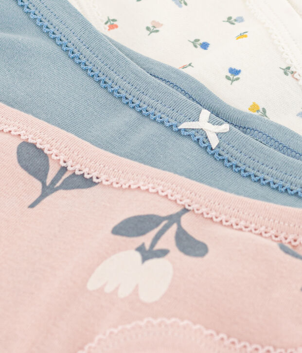 Lot de 3 culottes tulipes en coton petite fille multicouleur