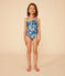 Meisjesbadpak uit 1 stuk met print blauw BEACH/ MULTICO