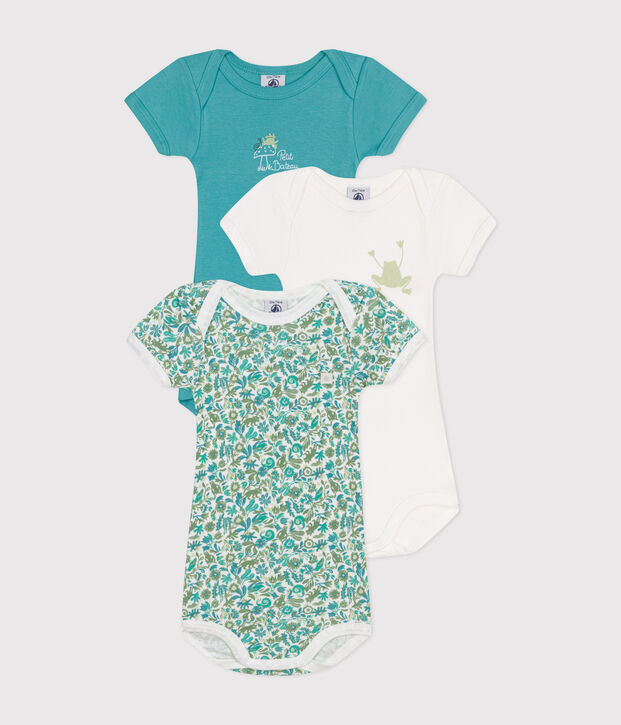 Set van 3 katoenen body's met korte mouwen voor baby's multicouleur