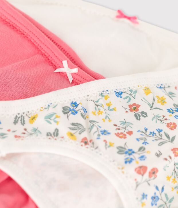 Lot de 3 culottes petite fille fleurs en coton multicouleur