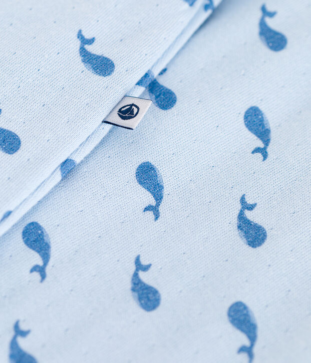 Bodyjama b&eacute;b&eacute; en tubique baleine bleu/bleu