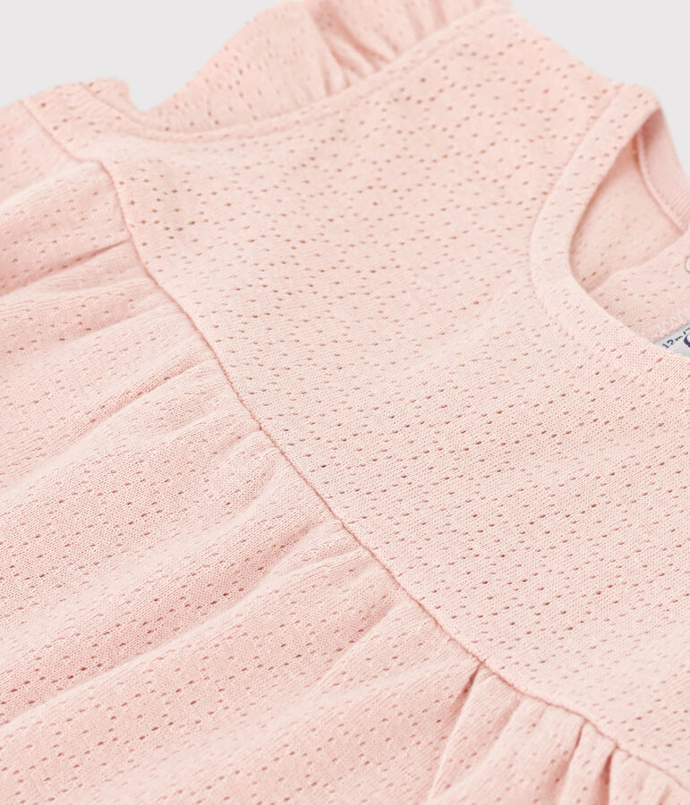 Blouse b&eacute;b&eacute; sans manche en maille ajour&eacute;e rose SALINE