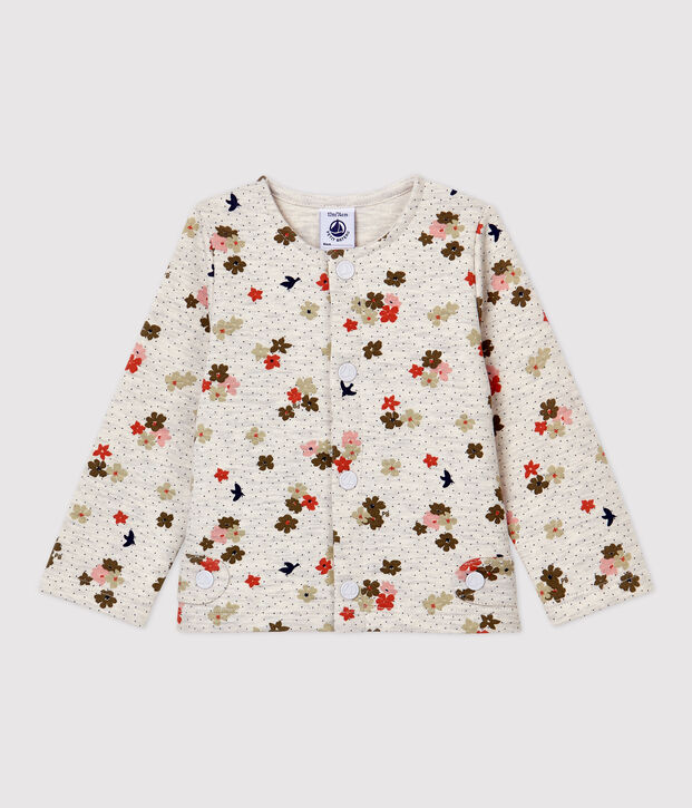Katoenen cardigan baby. beige/multicouleur