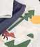 Effen kinderpyjama van velours blauw SMOKING/wit MULTICO
