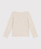 T-shirt met lange mouwen van ribstof voor meisjes beige MONTELIMAR CHINE