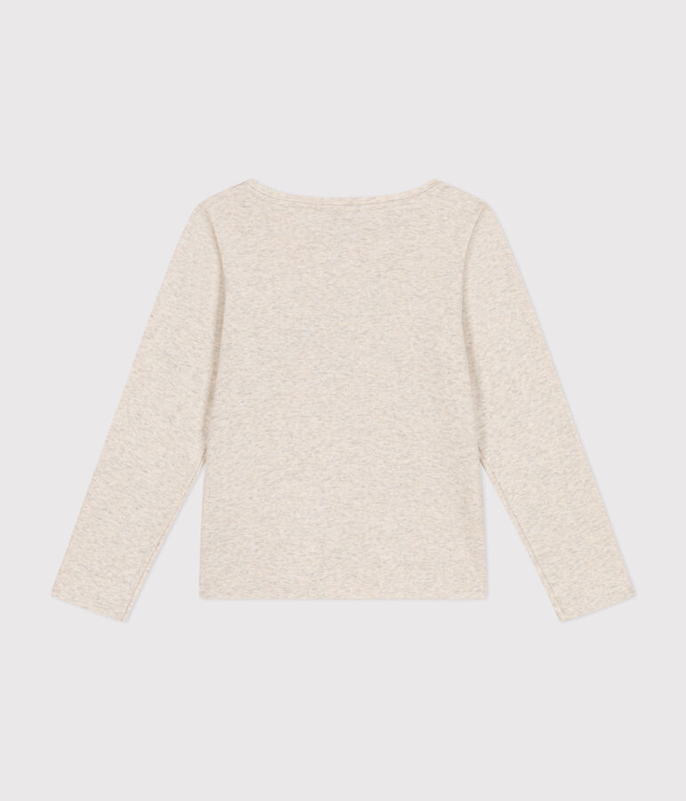 Tee-shirt manches longues en c&ocirc;te enfant fille beige