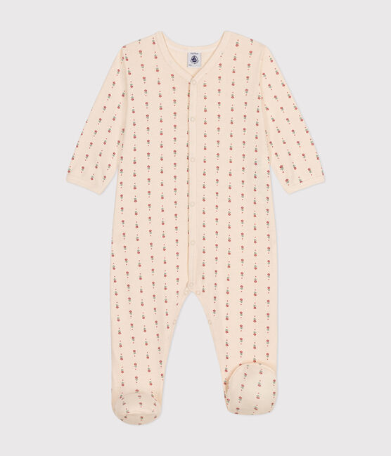 Pyjama imprimé fleur en coton bébé blanc AVALANCHE/ MULTICO
