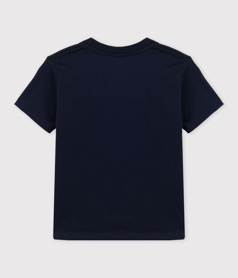 Tee-shirt manches courtes en jersey enfant gar&ccedil;on bleu