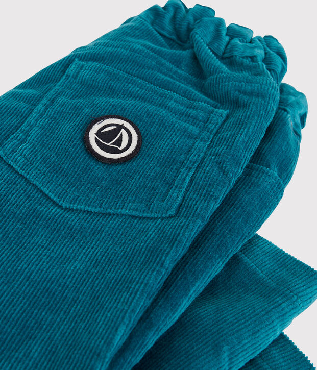 Fluwelen babybroek. blauw