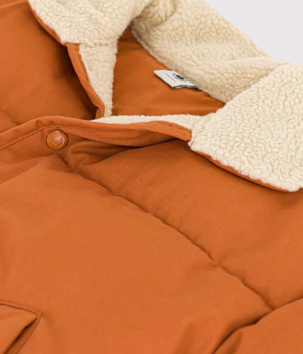 Veste courte doubl&eacute;e en sherpa enfant gar&ccedil;on/fille marron
