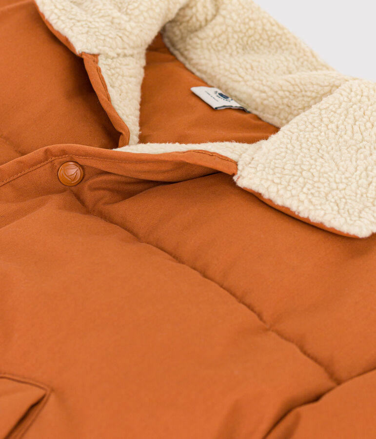 Korte gevoerde sherpa-jas voor jongens/meisjes bruin