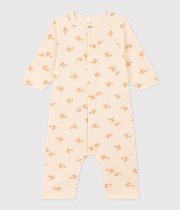 Lang pakje van lichte molton voor baby's ecru/beige