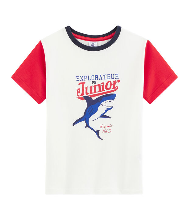 T-shirt voor jongens wit/rood