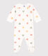 Fluwelen babypyjama met meerkleurige hartjesprint