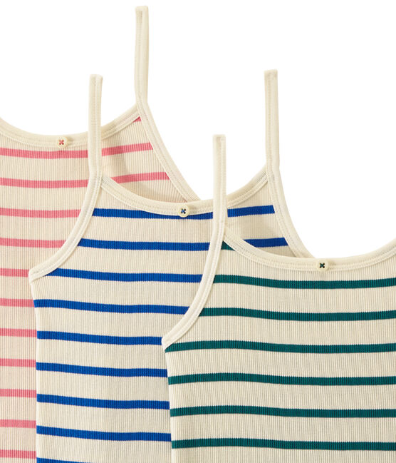 Lot de 3 chemises à bretelles fille blanc .