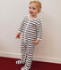 Fluwelen babypyjama met streepjesprint