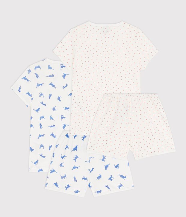 Setje van korte katoenen kinderpyjama met print multicouleur