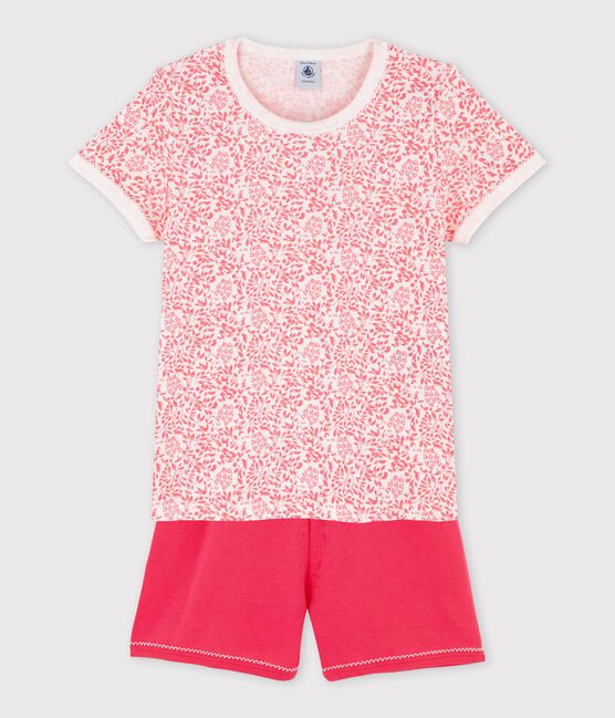 Pyjacourt imprimé fleuri rose petite fille en coton blanc MARSHMALLOW/rose GRETEL