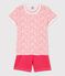 Pyjacourt imprimé fleuri rose petite fille en coton blanc MARSHMALLOW/rose GRETEL
